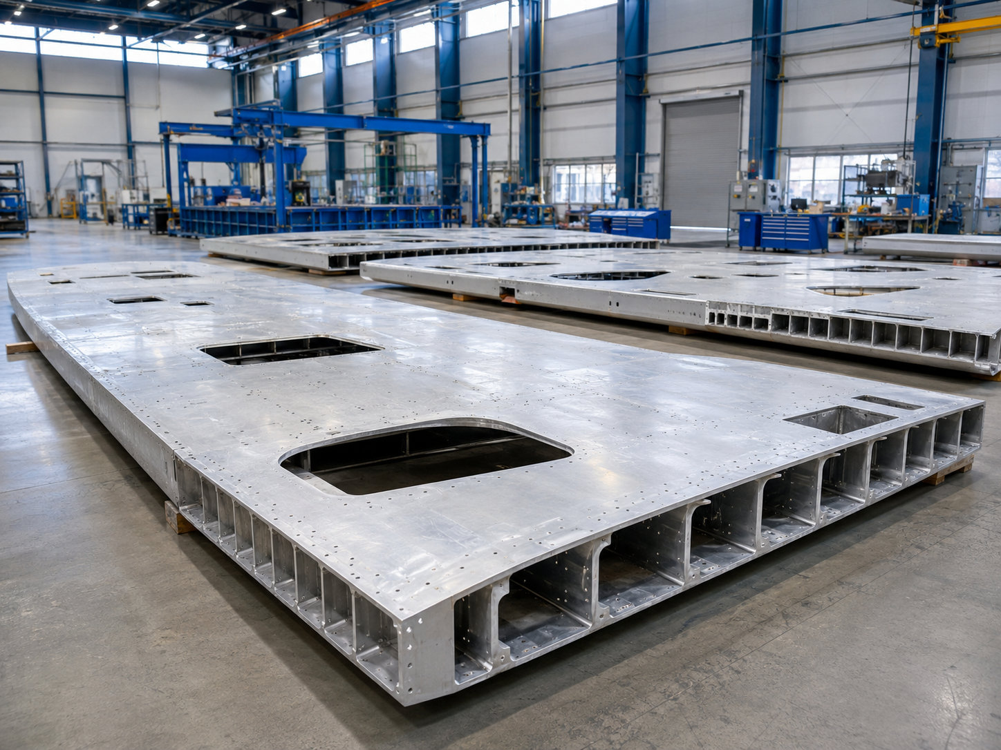 Large aluminum floor panels